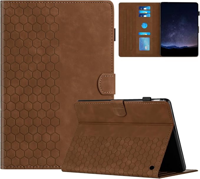 DTangLsm for Amazon Kindle Fire 10 Case & Fire HD 10 Plus Tablet Case,Brown | (13th/11th Generation 2023/2021 Release) 10.1" Slim Folding Stand Folio Cover for Fire HD 10 11th/13th Gen Case, Pen Holder