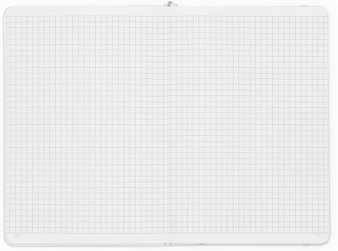 Minimalism Art, Premium Hard Cover Notebook Journal, Classic 5" x 8.3", 122 Numbered Pages, Gusseted Pocket, Ribbon Bookmark, Extra Thick Ink-Proof Paper 120gsm, San Francisco (Squared, White)