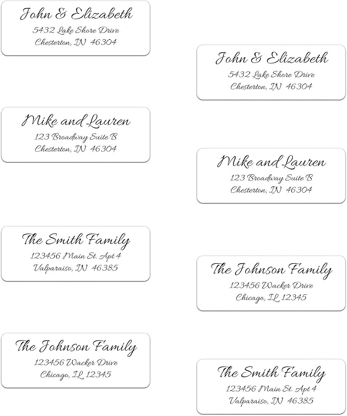 Personalized Return Address Labels - Simple Unique Design - Available in White, Clear, Kraft, Gold, or Silver Labels -120 Labels - 120 Envelope Seals Included - Made in the U.S.A. (White)
