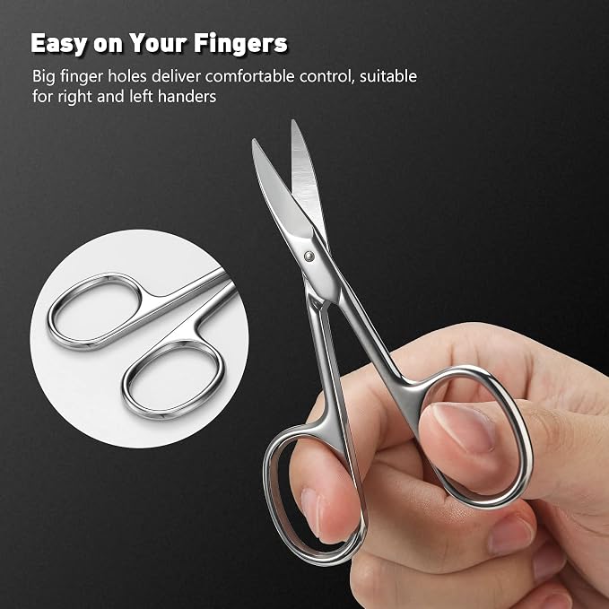 BEZOX Nail Scissors with Sharp Curved Blade - Nail Maintenance Toenail and Fingernail Scissor with Ergonomic Design for Men & Women