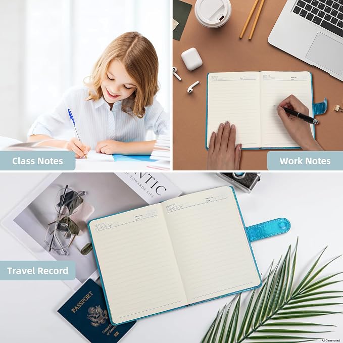 Magnetic Closure Buckle Journal Notebook 360 Pages Macaron Thick Lined Notebooks 5.9x8.3 Soft Leather Journals Magnetic Diary Writing Supplies Work Note Taking Diary(Macaron Purple)