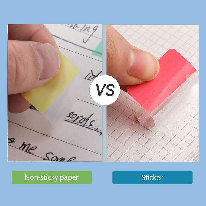 Golcellia 480 Pieces Sticky Index Tabs Transparent Sticky Notes, Colored Page Markers for Bookmarks, Writable and Repositionable Index Annotation Tabs(Teal,Blue,Yellow,Green)