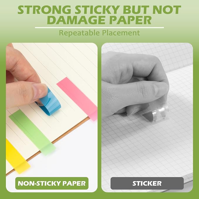 3600Pcs Multi-Colored Writeable and Repositionable Book Flags Strip - Annotating Tabs, Book Markers, Sticky Tabs, Morandi Page Markers