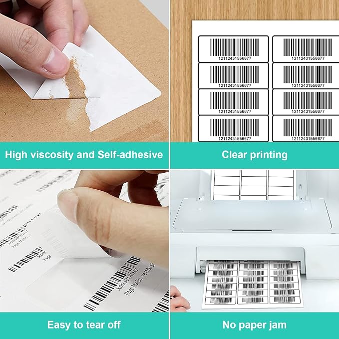 LabelMore Mailing Address Labels, 1" x 2-5/8", 30 up Labels for Laser or Inkjet Printable, 30-Up FBA Labels, 15000 Labels - 500 Sheets