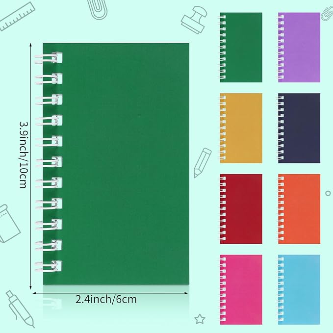 24Pack Pocket Notebook Small Notepad Pocket Notepad Small Spiral Notebook Mini 4x2.4 Pocket Notebook With Thick Paper, Memo Pads for Work, Home, Office, School, Gifts