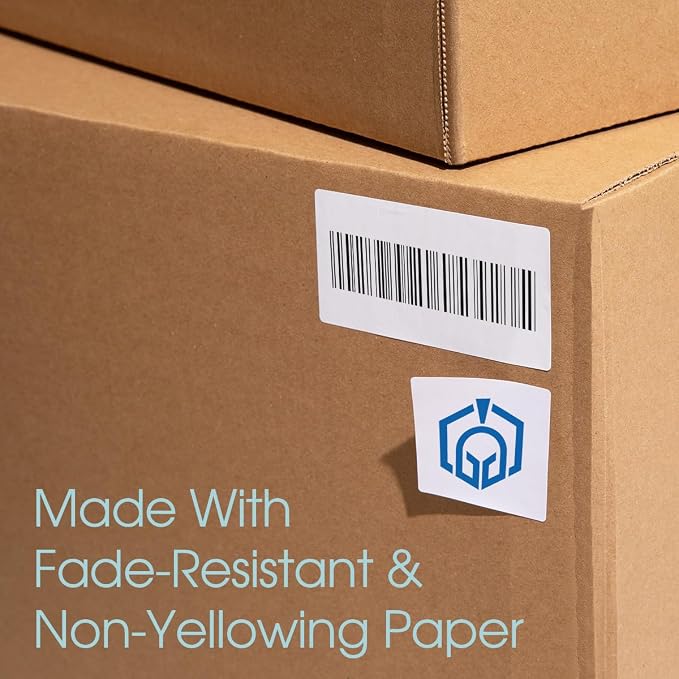 4" X 3.33" Matte White Printable Shipping Labels (100 Sheets, 600 Stickers) Address and Mailing Labels for Laser & Inkjet Printers - Spartan Industrial Template R015