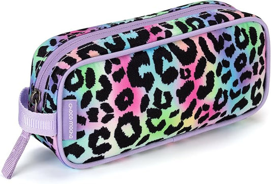 Choco Mocha Kids Pencil Case for Girls, Soft Zipper Pencil Pouch for Girls Kids Pencil Case for School, Dinosaur Pencil Bag for Girl Toddler, Pink