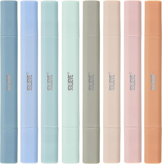 BLIEVE Bible Highlighters No Bleed Through, Pastel Colors, Dual Tip, 8 Pack | Aesthetic Cute Highlighters, Chisel Tip & Fine Point For Bible & Journaling, Back To School Supplies