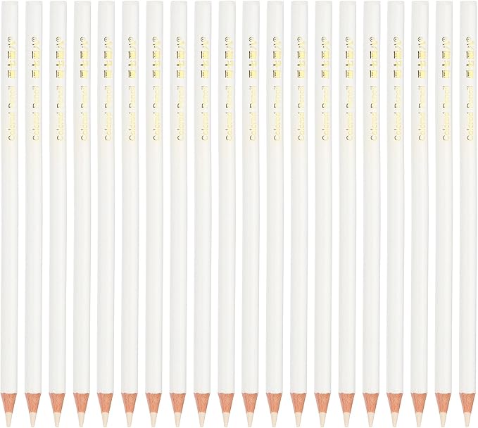 PATIKIL White Colored Pencils Set,20 Pcs Oil Color Pencils Wooden Coloring Drawing Pencil for Artists Art Painting