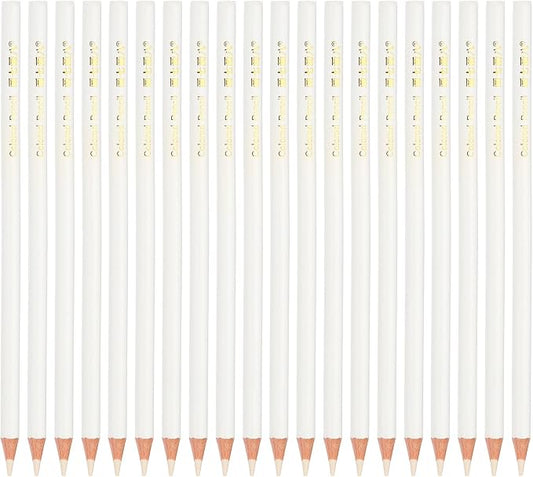 PATIKIL White Colored Pencils Set,20 Pcs Oil Color Pencils Wooden Coloring Drawing Pencil for Artists Art Painting