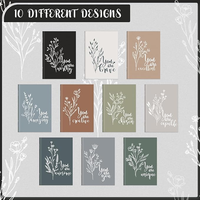 Feifeiya 30 Pcs Motivational Mini Notebooks Bulk Pocket Inspirational Journals Notepads Back to School Gifts Bulk for Teacher Employee Coworker Office Staff Nurse Social Worker(Inspirational)
