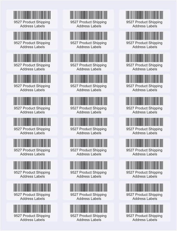 9527 Product 30 up Sticker Labels 1 x 2-5/8 FBA Shipping Address Labels SKU Labels for Laser/Ink Jet Printer, 30 Sheets Total 900 Labels