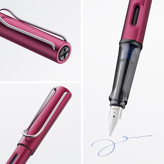 LAMY AL-star black purple - Fountain Pen with ergonomic grip & polished steel nib in size EF - lightweight aluminum body - including LAMY T 10 blue cartridge - Right-Handed