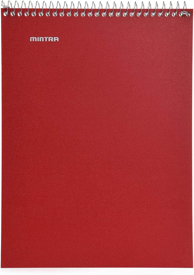 Mintra Office TOP BOUND Durable Spiral Notebooks (Arctic Ice, Chili Oil, Green Olive, College Ruled 3pk)