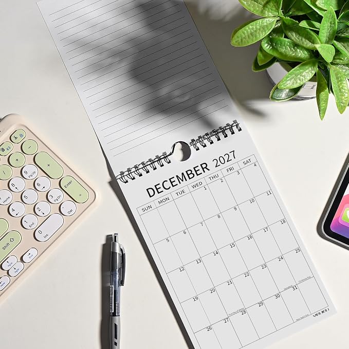 Small Wall Calendar 2026-2028, 24 Months 6''x9'' Mini Calendar July 2026 to June 2028, Minimalist Little Notepad Calendar for Fridge, Work, Desk