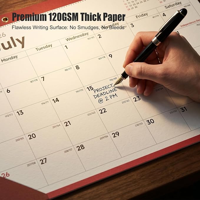 COMIX Desk Calendar 2026-2027, 17" x 12" Monthly Desktop Planner Pad with Frosted Cover, 18 Months July 2026 to December 2027, Thick 120 GSM Paper for Office School Home,3 Pack