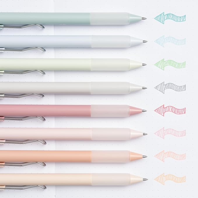 BLIEVE Bible Pens No Bleed Through Thin Pages, Pastel Gel Pens, 8 Pack | Fast Dry Ink, Matte Finish, Smooth Writing,No Bleed, For Journaling, Bible Notes, Drawing - Colored Ink