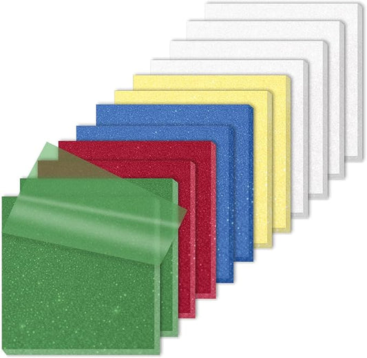 Transparent Glitter Sticky Notes 12 Pack, Sparkly Frosted Dark Star 3x3 Inch, High Transparency Glass-Like Adhesive Clear Seee Through Sticky Notes for Women Office School Supplies (600 Sheets)