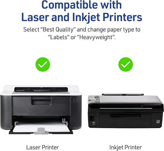 Avery Printable Mini-Sheets Address Labels, 1" x 2-5/8", White, Permanent Adhesive, Laser/Inkjet Compatible, 200 Blank Stickers Total, Great for Printing a Few Labels at a Time (2160)