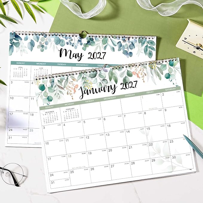 Calendar 2026-2027 - Wall Calendar 2026-2027, 18 Month from Jul. 2026 to Dec. 2027, 14.8'' x 11.5'', 2026 Monthly Planner with Ample Blocks for Writing