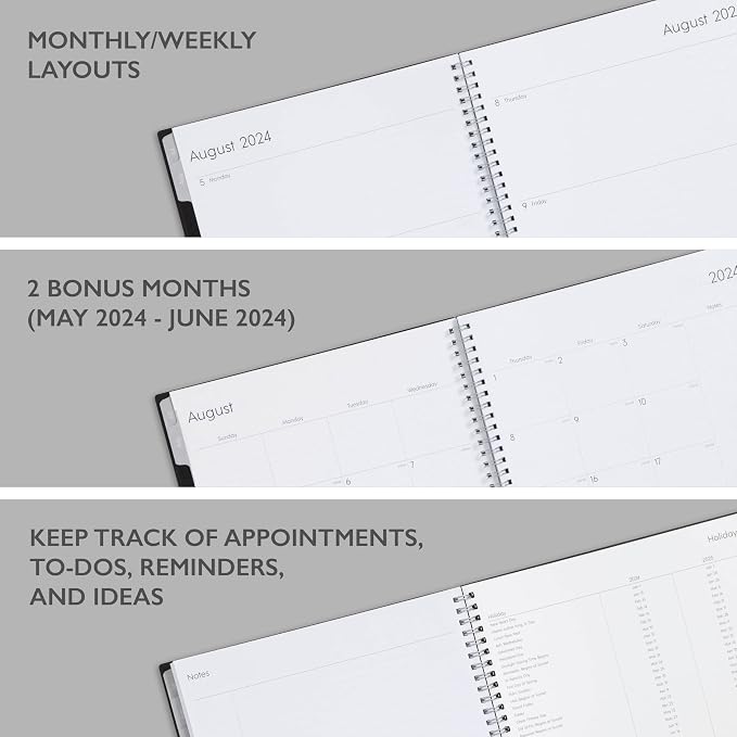 Blue Sky 2024-2025 Academic Year Weekly and Monthly Planner, July 2024 - June 2025, 8.5" x 11", Flexible Cover, Wirebound, Enterprise (150144)