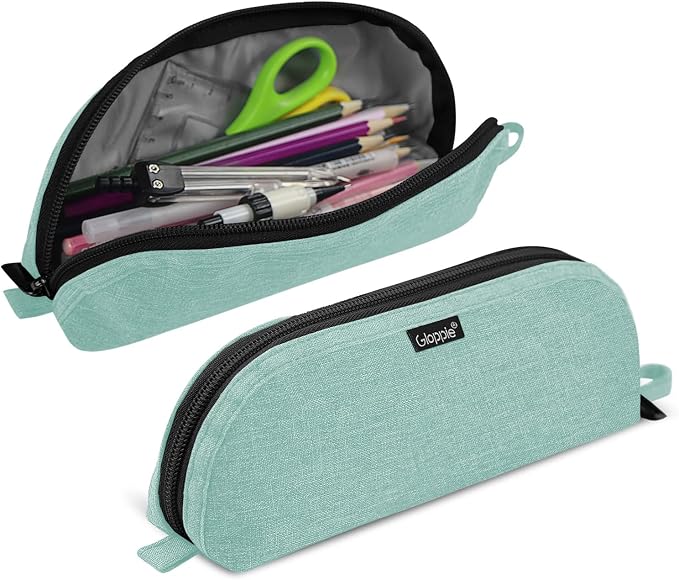Gloppie Pencil Pouch - Practical Pencil Case, Aesthetic Simple Pencil Bag, Small Pen Holder, Back to School Supplies for Girls Boys, Green