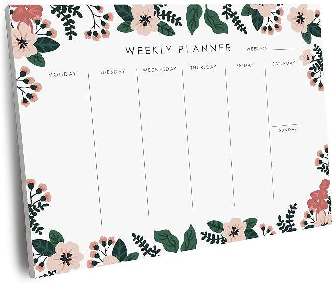 Weekly Planner 9 x 7, Productivity Planner for Goals & To-Do Lists | 52 Undated Tear-Off Sheets for To Do List, Goals, Priorities, Notes, Appointments, Planning Notebook for Work, School & Home