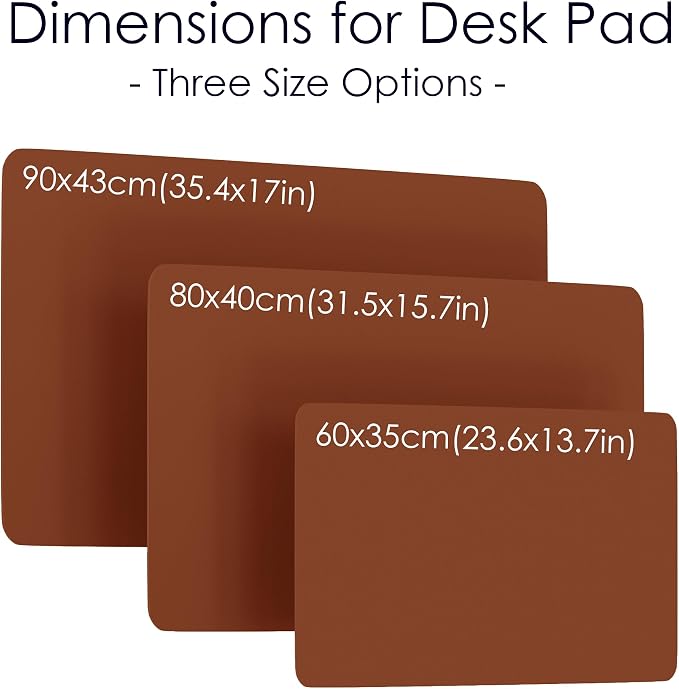Leather Desk Pad Protector, Waterproof Mouse Pad, PU Desk Mat, Office Desk Cover, Desk Writing Mat for Office/Home/Work/Cubicle (Brown/Gray) 23.6x13.7 in