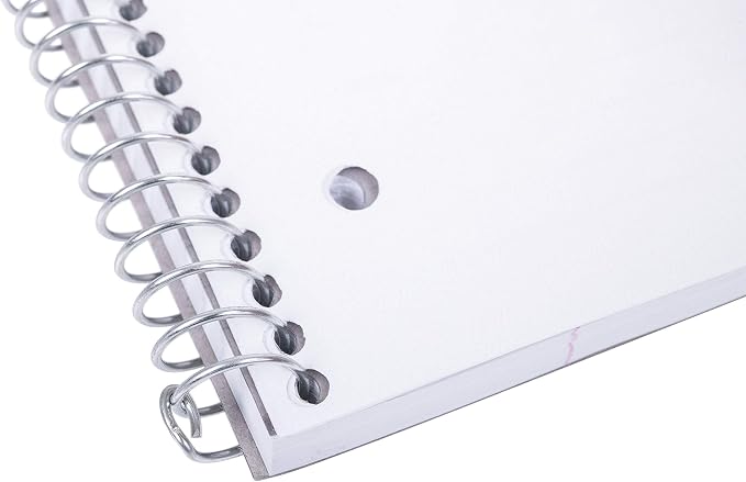 Mintra Office Durable Spiral Notebooks, 1 Subject, (White, College Ruled 3 pack), 100 Sheets, Poly Pocket, Moisture Resistant Cover, Strong Chipboard back, For School, Office, Business