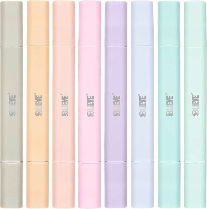 BLIEVE Bible Highlighters No Bleed Through, Pastel Colors, Dual Tip, 8 Pack | Aesthetic Cute Highlighters, Chisel Tip & Fine Point For Bible & Journaling, Back To School Supplies