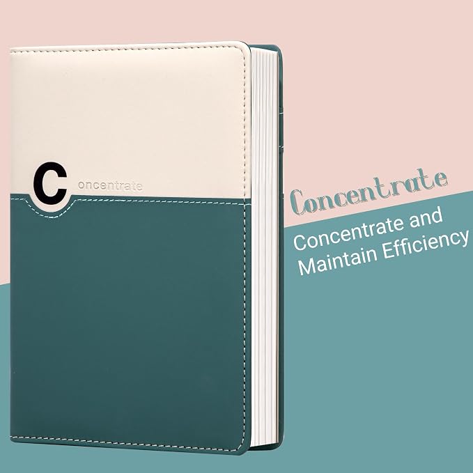 CAGIE Lined Journals for Writing Two-Toned Hardcover Journal Notebook for Women 256 Pages A5 Journal with 100GSM Thick Paper for Work Note Taking Diary, Refillable Design,8.6 x 5.7 Inch, Green | 256 Pages, 100gsm Thick Paper, Refillable, Two-Toned Hard...