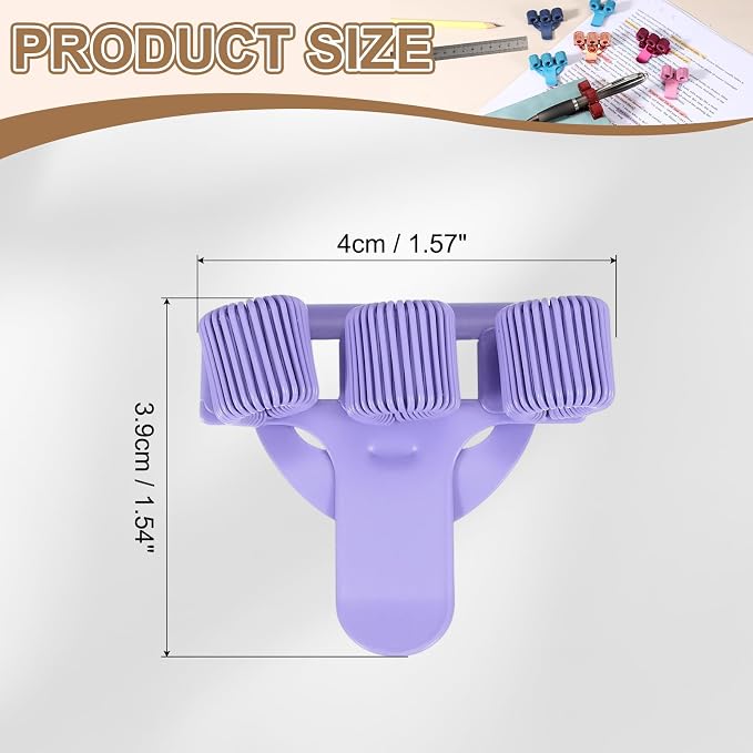 PATIKIL 2Pcs Pen Clip, 3 Holes Pen Holder Clip Metal Portable Spring Loop Organizer Universal for Notebook Journal Highlighter Office Business Pocket Clipboard Whiteboard, Matte Purple