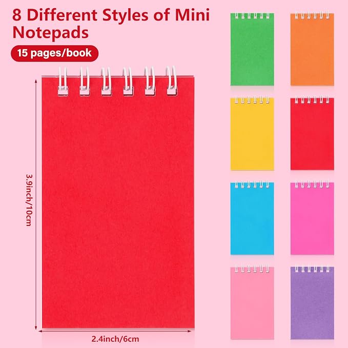 24Pack Pocket Notebook Bulk Small Notepad Pocket Notepad Small Spiral Notebooks for Work, Home, Office, School, Gifts 4X2.4Inches