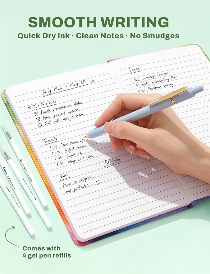 SUNEE 54PCS Aesthetic Stationery Set with Cute Pencil Case, 8 Color Pastel Highlighters, 8 Black Gel Pens, 6 Mechanical Pencils & Refills, College School Supplies for Students Girls Green
