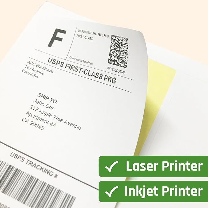 Large Mailing Shipping Address Labels Stickers for Packages, 120 Pieces | Laser/Inkjet Printing, comes with Print Templates