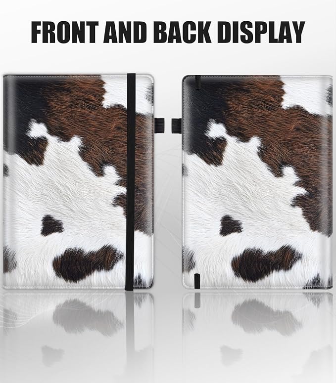 Hardcover Executive Notebooks, A5 PU Leather Lined Journal Notebook, 200 Pages Thick Paper Subject Notebooks for School,Work,Home Writing Business Notebook, Diary Book ，Brown Cowhide Texture