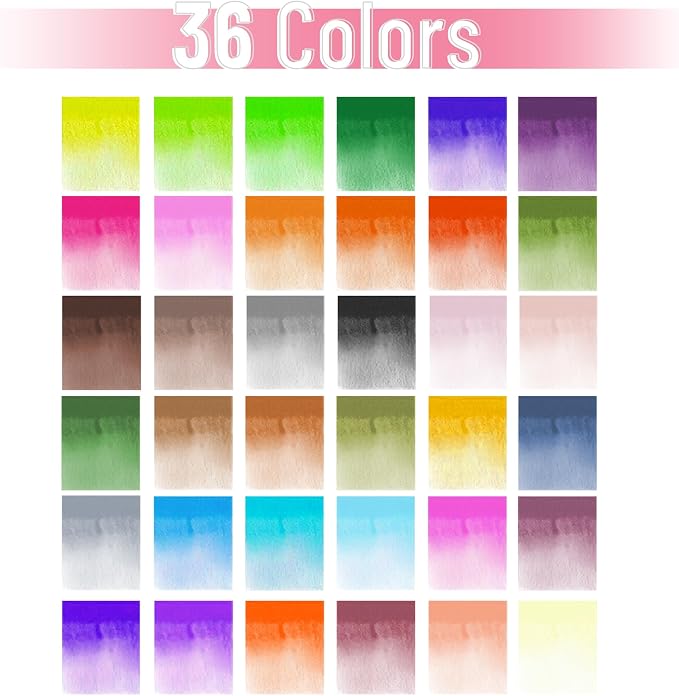 Mr. Pen- Watercolor Brush Pens, 36 Pack, Blendable Art Markers | Non-Toxic, Smooth Color Pens for Calligraphy, Coloring, Pros & Beginners