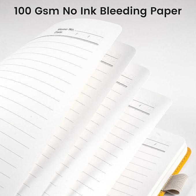 Spiral Notebook Leather Journal for Women, 300 Pages, 7X10,Yellow | Large Notebooks for School Office, Note Taking Notebooks for Writing Lined Notebook with Tabs Pockets Pen Holder