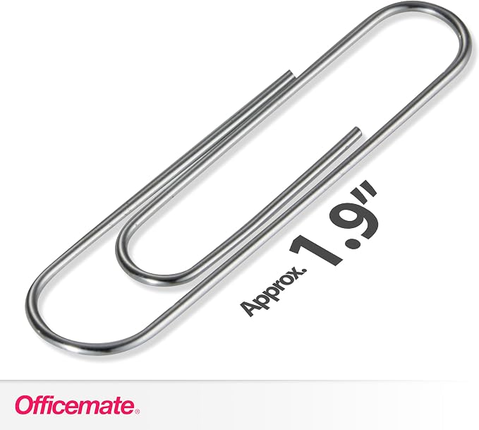 Officemate Giant Paper Clips, Pack of 10 Boxes of 100 Clips Each (1,000 Clips Total) (99914)