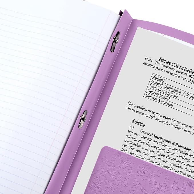 Five Star Folder, 2-Pocket, Prong Fasteners | Amethyst Purple | Pack of 2 | Stay-Put Design