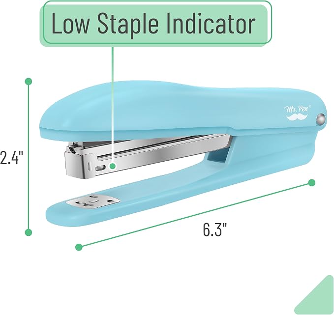 Mr. Pen- Office Stapler with Staples, 2 Pack, 200 Staples 1/4" | 20 Sheet Capacity, Desktop Stapler for Students, Office Supplies, Ergonomic Design for Comfortable Use, Jam-Free