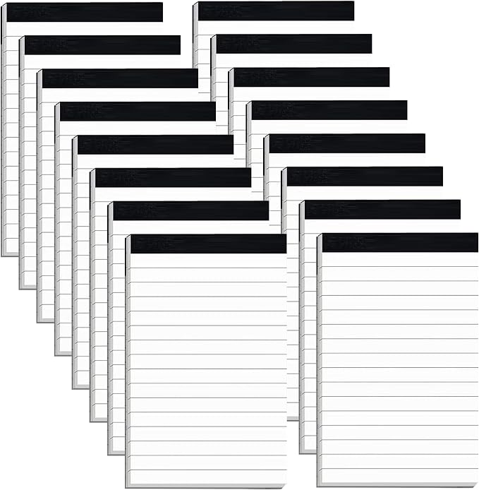 16 Pack Note Pads 3 x 5 Inch small notepads for Business Office Legal Pads | White Small Notepads College Ruled Writing Pad Mini Notepad with 30 Sheets Lined Paper in Each Notepad for Home Office School