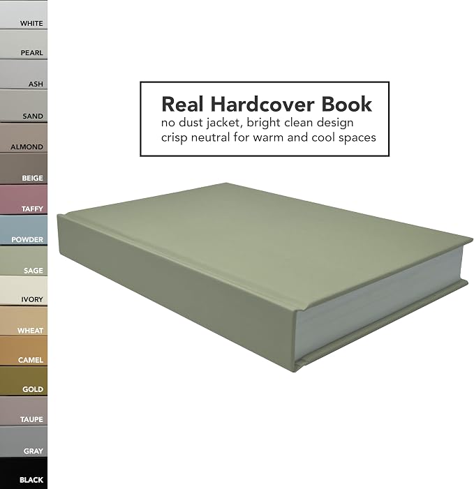 CovoBook™ Blank Hardcover | Premium Sketchbook Journal Guest Book | Photo Prop Home Decor (Sage, Size 9)