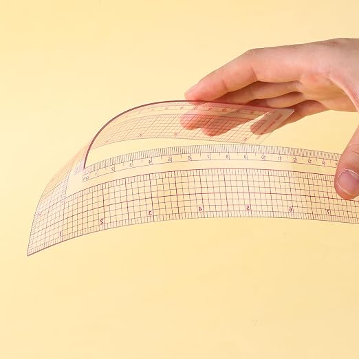 Plastic L-Square Ruler, 1 PCS 90 Degree Measure Tailor Ruler Clear Square Framing Fabric Sewing Measuring Supplies for Pattern Making