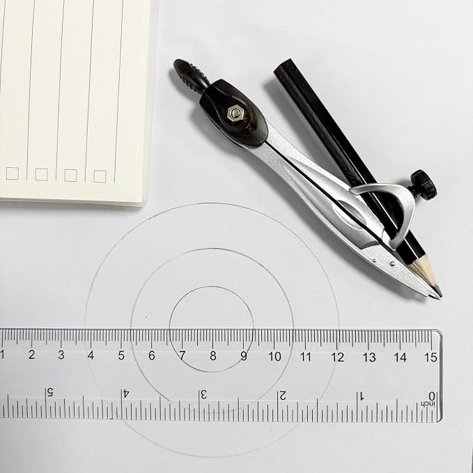 Protractor and Compass Set with Rulers, All-in-One Compass Geometry Tool Kit for Students and Technical Drawing