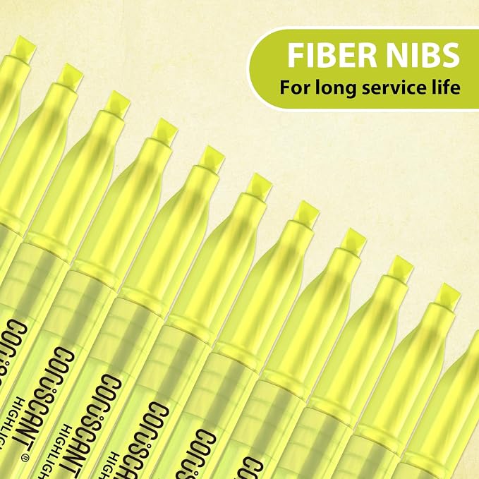 coruscant 80 packs of highlighters, yellow highlighter, wide chisel tip marking, quick drying, bulk fluorescent pen marking, non-toxic and tasteless, suitable for schools offices and home.