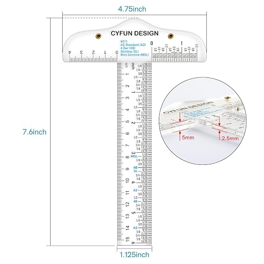 6 Inches Acrylic Clear T-Square Ruler,1 Pack,T Square Ruler,Transparent,T Ruler,for Crafting Drafting and General Layout Work Art Framing & Drafting Scrapbooking Crafting Arts Crafts Supplies Tools