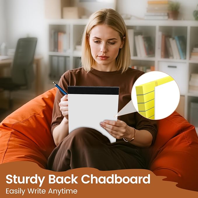 Legal Pads 8.5 X11, Narrow Ruled Notepads, 12 Pack, 50 Sheet/Pad | Colored Legal Pads, Tear Off Notepad, Perforated Writing Pad, Notebook Paper College Ruled, Notepads For Office Home School