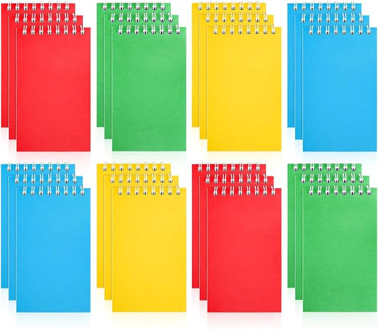 Hooqict 24 Pack Pocket Notebook Small Spiral Notepad Pocket Notepads Mini Journal Notebooks Colorful Memo Pads for Kids, Nurse, Student, Office, Back to School Supplies, 3.9 x 2.4 Inch
