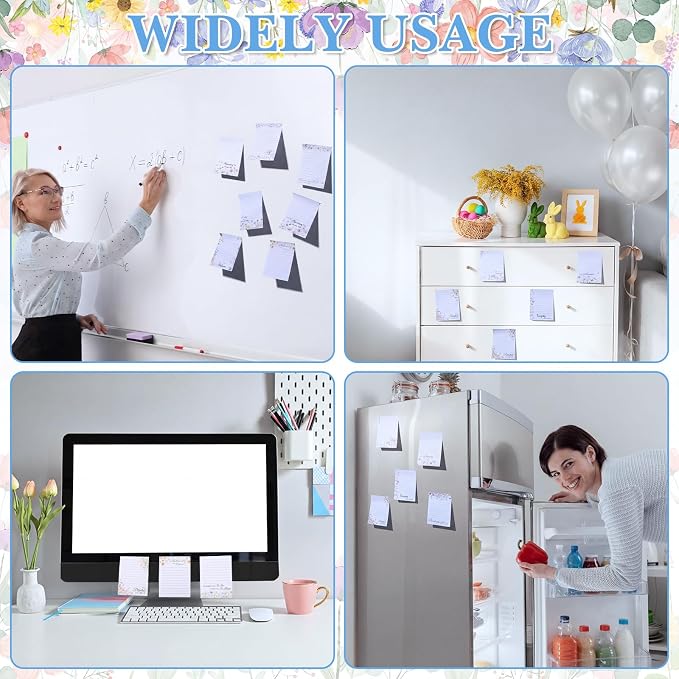 Chiisong 12 Pads Wildflower Sticky Notes Gift 3 x 4 Inches Motivational Adhesive Memo Reminder Inspirational Memo Notepads Employee Appreciation Gift Bulk for Teacher Nurse Mom